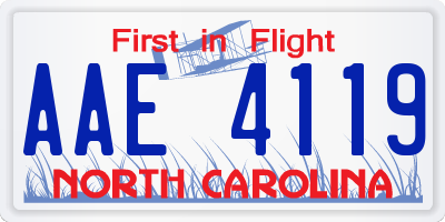 NC license plate AAE4119