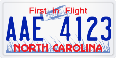 NC license plate AAE4123