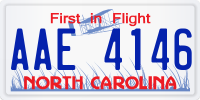 NC license plate AAE4146