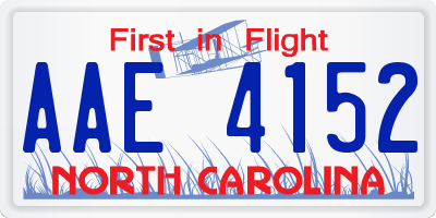 NC license plate AAE4152