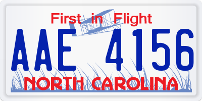 NC license plate AAE4156