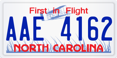NC license plate AAE4162