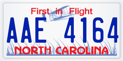 NC license plate AAE4164