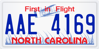 NC license plate AAE4169