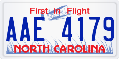 NC license plate AAE4179