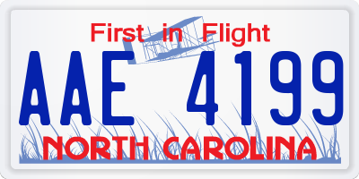 NC license plate AAE4199