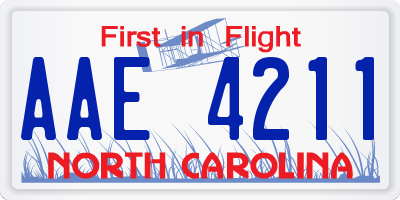 NC license plate AAE4211