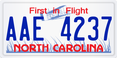 NC license plate AAE4237