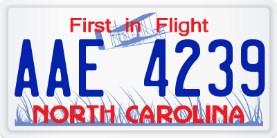 NC license plate AAE4239