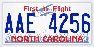 NC license plate AAE4256