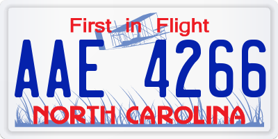 NC license plate AAE4266