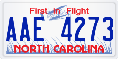 NC license plate AAE4273