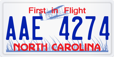 NC license plate AAE4274