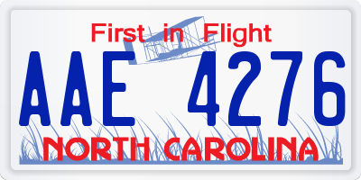 NC license plate AAE4276