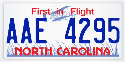 NC license plate AAE4295
