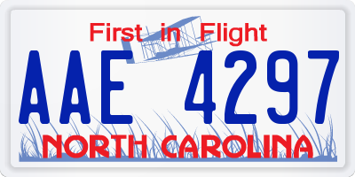 NC license plate AAE4297