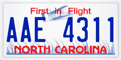 NC license plate AAE4311