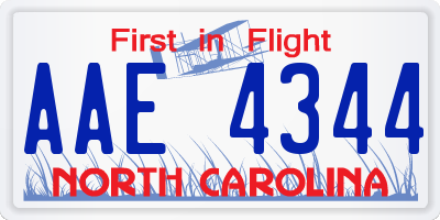 NC license plate AAE4344