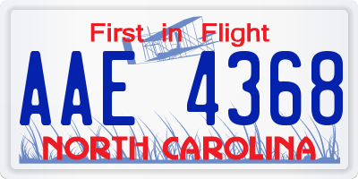 NC license plate AAE4368