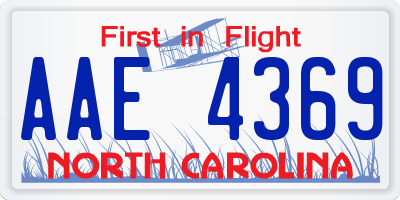 NC license plate AAE4369