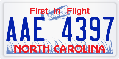 NC license plate AAE4397