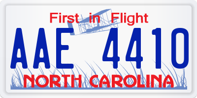 NC license plate AAE4410