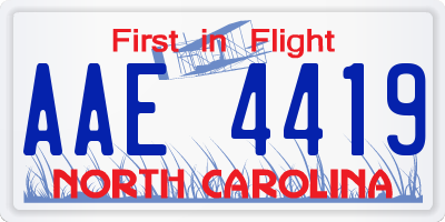 NC license plate AAE4419