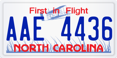 NC license plate AAE4436