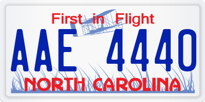 NC license plate AAE4440