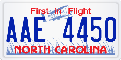 NC license plate AAE4450