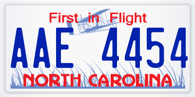 NC license plate AAE4454
