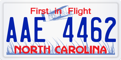 NC license plate AAE4462