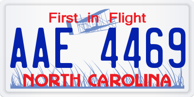 NC license plate AAE4469
