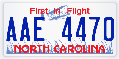 NC license plate AAE4470