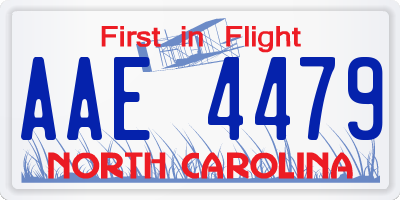 NC license plate AAE4479