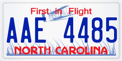 NC license plate AAE4485