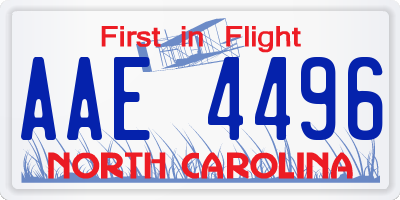 NC license plate AAE4496