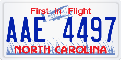 NC license plate AAE4497