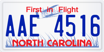 NC license plate AAE4516