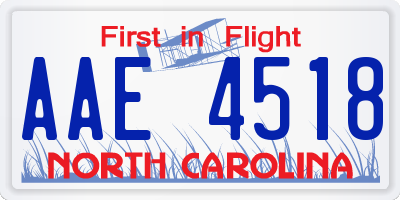 NC license plate AAE4518