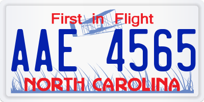 NC license plate AAE4565