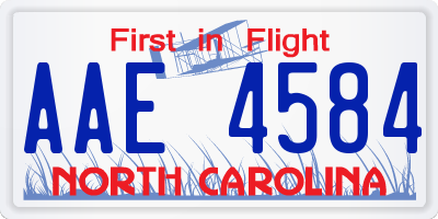 NC license plate AAE4584