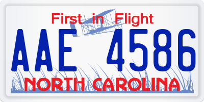 NC license plate AAE4586