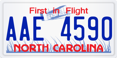 NC license plate AAE4590