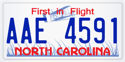 NC license plate AAE4591