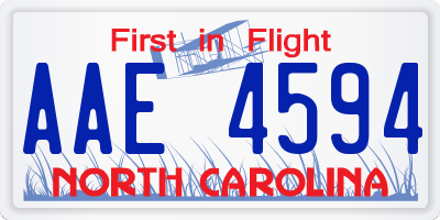 NC license plate AAE4594