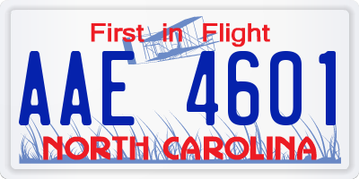 NC license plate AAE4601