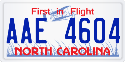 NC license plate AAE4604