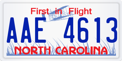 NC license plate AAE4613