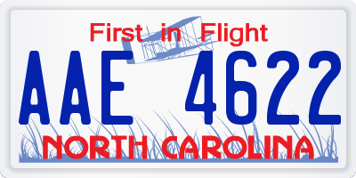NC license plate AAE4622